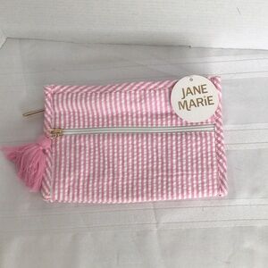 Jane Marie seersucker cosmetic purse